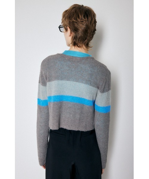 MOUSSY（マウジー）の「FRONT TIE MULTI BORDER カーディガン