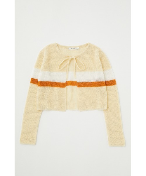 MOUSSY（マウジー）の「FRONT TIE MULTI BORDER カーディガン（カーディガン/ボレロ・レディース・チャコールグレー/キナリ/ブラウン・FREE）」の8枚目の写真