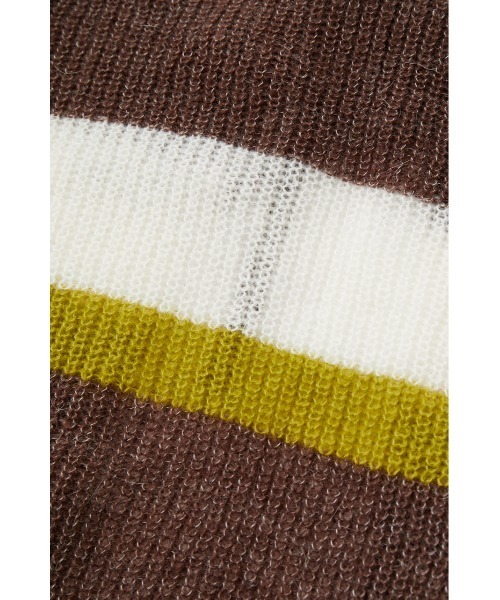 MOUSSY（マウジー）の「FRONT TIE MULTI BORDER カーディガン（カーディガン/ボレロ・レディース・チャコールグレー/キナリ/ブラウン・FREE）」の14枚目の写真