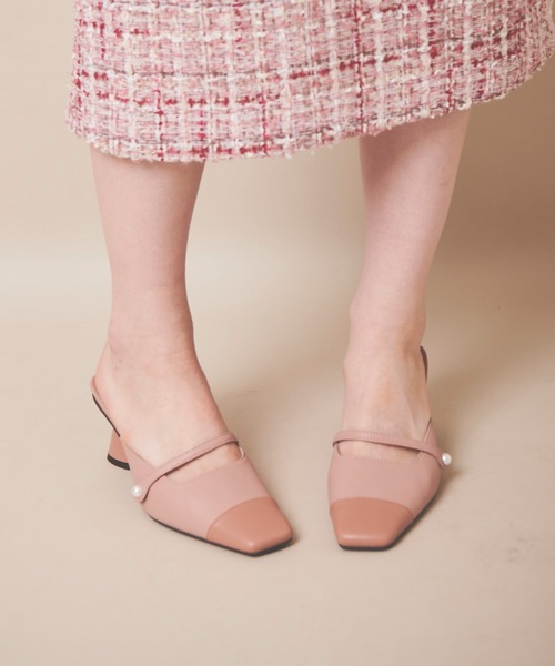 31 Sons de mode（トランテアン　ソン　ドゥ　モード）の「バイカラーミュール（パンプス・レディース・ダークブラウン/ベージュ/ピンク・S/M/L）」の6枚目の写真