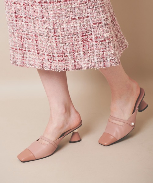 31 Sons de mode（トランテアン　ソン　ドゥ　モード）の「バイカラーミュール（パンプス・レディース・ダークブラウン/ベージュ/ピンク・S/M/L）」の7枚目の写真