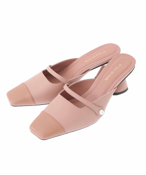 31 Sons de mode（トランテアン　ソン　ドゥ　モード）の「バイカラーミュール（パンプス・レディース・ダークブラウン/ベージュ/ピンク・S/M/L）」の10枚目の写真