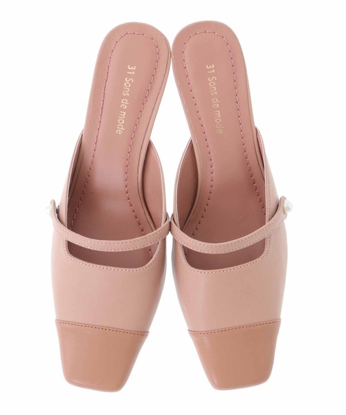 31 Sons de mode（トランテアン　ソン　ドゥ　モード）の「バイカラーミュール（パンプス・レディース・ダークブラウン/ベージュ/ピンク・S/M/L）」の11枚目の写真