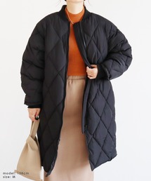 ロング丈ダイヤキルトコート