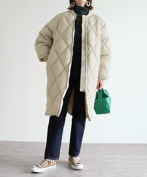 reca（レカ）の「ロング丈ダイヤキルトコート（その他アウター・レディース・ブラック/カーキ/アイボリー・M/L）」の14枚目の写真
