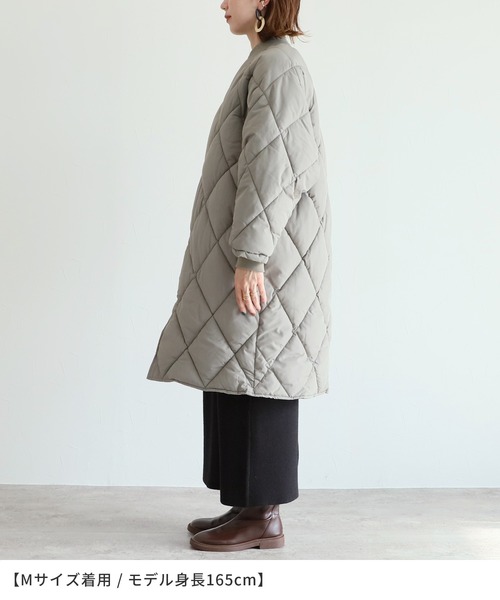 reca（レカ）の「ロング丈ダイヤキルトコート（その他アウター・レディース・ブラック/カーキ/アイボリー・M/L）」の6枚目の写真