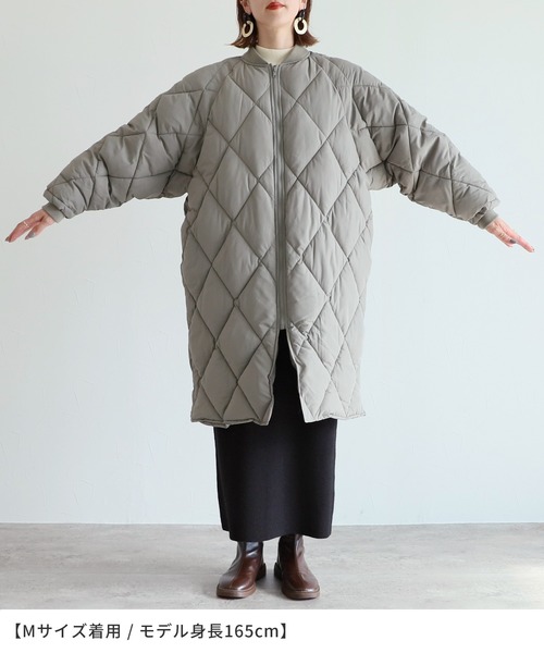 reca（レカ）の「ロング丈ダイヤキルトコート（その他アウター・レディース・ブラック/カーキ/アイボリー・M/L）」の11枚目の写真