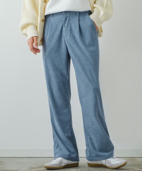 improves（インプローブス）の「【improves】コーデュロイ フレアカット カラーパンツ（スラックス・メンズ・グレイッシュブルー/レンガ/グリーン/イエロー/ブルー/オフホワイト/ブラック・SMALL/MEDIUM/LARGE）」の5枚目の写真