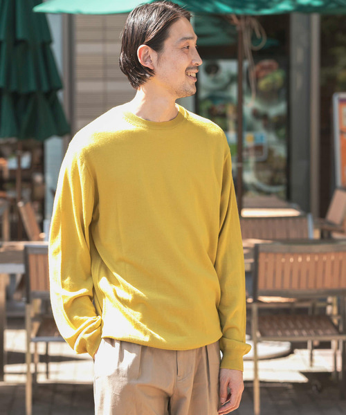 URBAN RESEARCH DOORS(アーバンリサーチドアーズ)の「LIFE STYLE TAILOR ハーモニークルーネックニット(ニット/セーター・メンズ・イエロー/ブラウン/グレー/ブルー・38/40)」の1枚目の写真