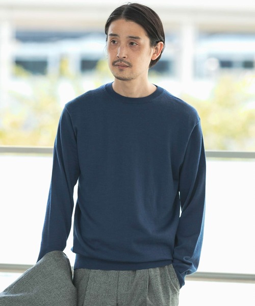 URBAN RESEARCH DOORS(アーバンリサーチドアーズ)の「LIFE STYLE TAILOR ハーモニークルーネックニット(ニット/セーター・メンズ・イエロー/ブラウン/グレー/ブルー・38/40)」の4枚目の写真