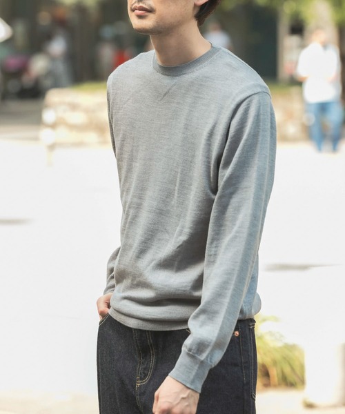 URBAN RESEARCH DOORS(アーバンリサーチドアーズ)の「LIFE STYLE TAILOR ハーモニークルーネックニット(ニット/セーター・メンズ・イエロー/ブラウン/グレー/ブルー・38/40)」の7枚目の写真