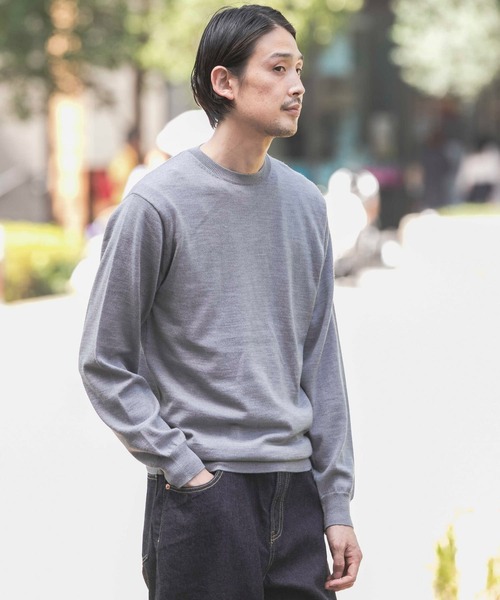URBAN RESEARCH DOORS(アーバンリサーチドアーズ)の「LIFE STYLE TAILOR ハーモニークルーネックニット(ニット/セーター・メンズ・イエロー/ブラウン/グレー/ブルー・38/40)」の10枚目の写真