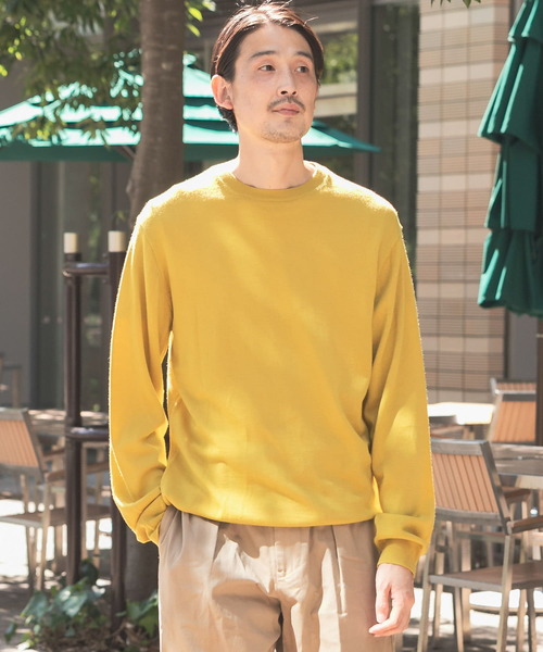 URBAN RESEARCH DOORS(アーバンリサーチドアーズ)の「LIFE STYLE TAILOR ハーモニークルーネックニット(ニット/セーター・メンズ・イエロー/ブラウン/グレー/ブルー・38/40)」の16枚目の写真