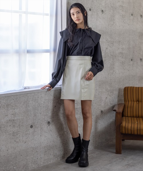 clear（クリア）の「ボリュームスリーブセーラーカラーシャツ（シャツ/ブラウス・レディース・オフホワイト/ブラック・F）」の18枚目の写真