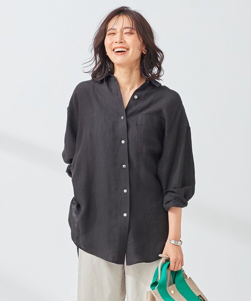 ぽんちゃんです★LIBECO ビッグシルエット ポケット シャツ マガジン掲載】LIBECO ビッグシルエット ポケット シャツ(番号