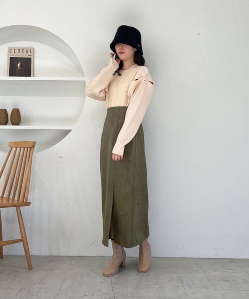 MAJESTIC LEGON（マジェスティックレゴン）の「2way肩あきニット（ニット/セーター・レディース・チャコールグレー/ベージュ/ブルー/アイボリー・MEDIUM）」の17枚目の写真