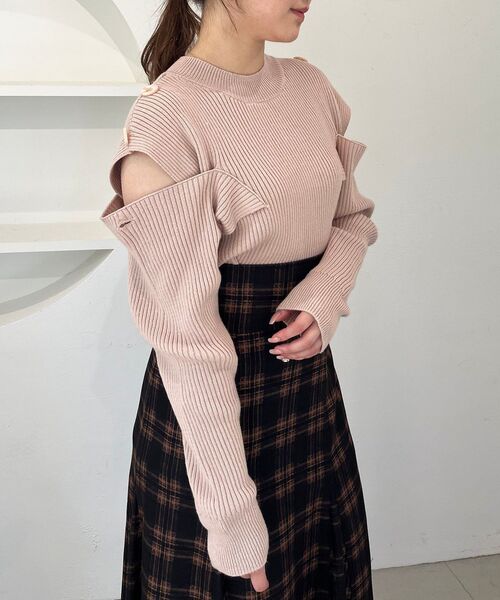 MAJESTIC LEGON（マジェスティックレゴン）の「2way肩あきニット（ニット/セーター・レディース・チャコールグレー/ベージュ/ブルー/アイボリー・MEDIUM）」の14枚目の写真