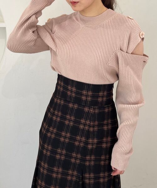 MAJESTIC LEGON（マジェスティックレゴン）の「2way肩あきニット（ニット/セーター・レディース・チャコールグレー/ベージュ/ブルー/アイボリー・MEDIUM）」の22枚目の写真