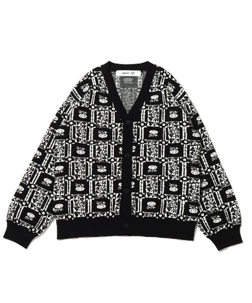 ANNA SUI（アナスイ）の「ANNA SUI NYC 総柄ブークレ ニットカーデ / アナスイ エヌワイシー ソウガラブークレ ニットカーデ 【SP】（カーディガン/ボレロ・レディース・イエロー/パープル/ブラック・M/L）」の2枚目の写真