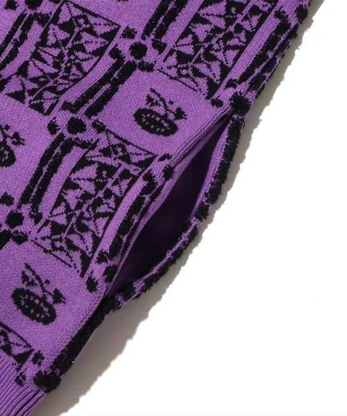ANNA SUI（アナスイ）の「ANNA SUI NYC 総柄ブークレ ニットカーデ / アナスイ エヌワイシー ソウガラブークレ ニットカーデ 【SP】（カーディガン/ボレロ・レディース・イエロー/パープル/ブラック・M/L）」の13枚目の写真