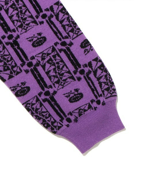 ANNA SUI（アナスイ）の「ANNA SUI NYC 総柄ブークレ ニットカーデ / アナスイ エヌワイシー ソウガラブークレ ニットカーデ 【SP】（カーディガン/ボレロ・レディース・イエロー/パープル/ブラック・M/L）」の7枚目の写真