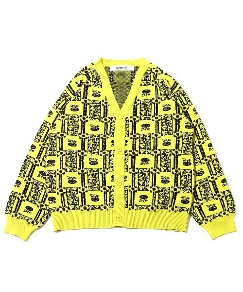 ANNA SUI（アナスイ）の「ANNA SUI NYC 総柄ブークレ ニットカーデ / アナスイ エヌワイシー ソウガラブークレ ニットカーデ 【SP】（カーディガン/ボレロ・レディース・イエロー/パープル/ブラック・M/L）」の4枚目の写真