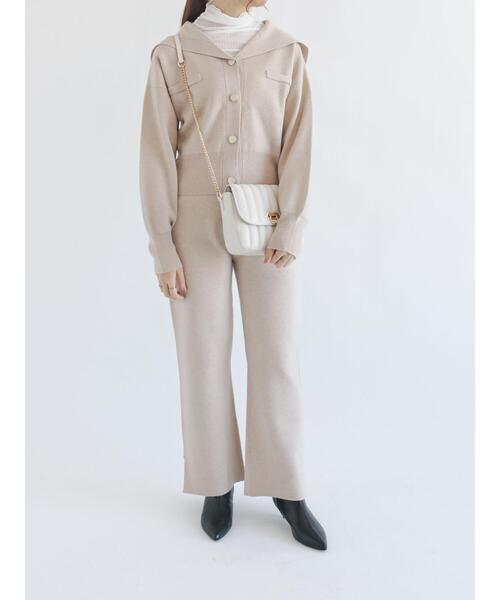 Te chichi（テチチ）の「◎サイドスリットニットパンツ（その他パンツ・レディース・ベージュ/ブラック/グレー・ﾌﾘ-）」の8枚目の写真