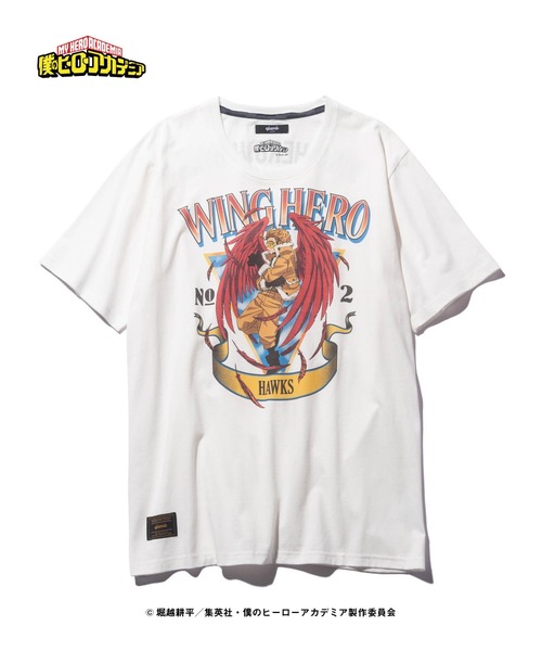 glamb(グラム)の「Hawks T / ホークスT【僕のヒーローアカデミアコラボレーション】(Tシャツ/カットソー・メンズ・ブラック/ホワイト・XS/M/S/XL/L)」の3枚目の写真