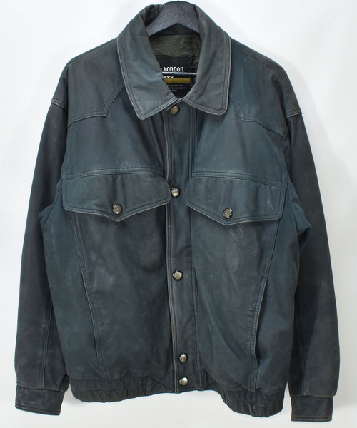 LONDONFOG（ロンドンフォグ）の「【ヴィンテージ古着】LONDON FOG/ロンドンフォグ ウエスタン レザージャケット（ブルゾン・メンズ・ネイビー・MEDIUM）」の2枚目の写真