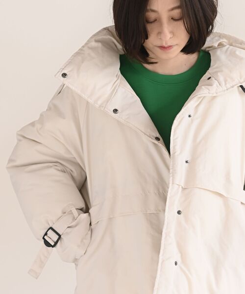 rps（アールピーエス）の「スタンドベルト中綿ジャケット（ダウンジャケット/コート・レディース・ブラック/アイボリー/ライトカーキ・M）」の13枚目の写真