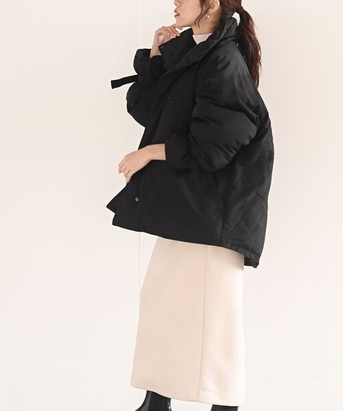 rps（アールピーエス）の「スタンドベルト中綿ジャケット（ダウンジャケット/コート・レディース・ブラック/アイボリー/ライトカーキ・M）」の20枚目の写真