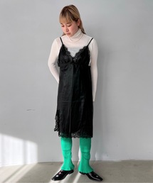 SANSeLF | フェイクレザーキャミソールドレス【SANSeLF】sanw23s012(ワンピース)