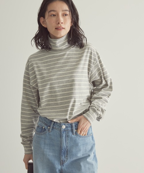 AMERICAN HOLIC(アメリカンホリック)の「タートルボーダーカットプルオーバー③(Tシャツ/カットソー・レディース・グレー系その他/グレー系その他4・M/L)」の1枚目の写真