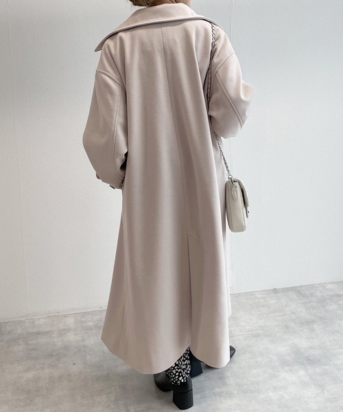 w closet(ダブルクローゼット)の「フェイクウールシングルコート(ステンカラーコート・レディース・ブラック/モカ/キナリ/グレー・FREE)」の18枚目の写真