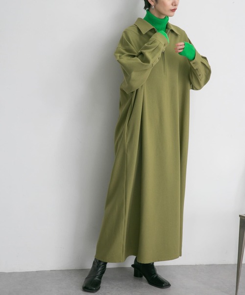 【KBF】ワンピース セール】 ドット×フラワー2wayシフォンワンピース （ワンピース