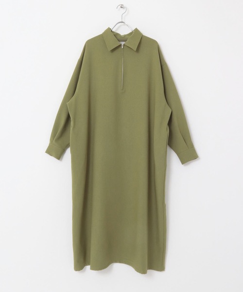 KBF（ケイビーエフ）の「ZIPオーバーワンピース（ワンピース・レディース・ブラック/グレー系その他/オリーブ・ONE）」の6枚目の写真