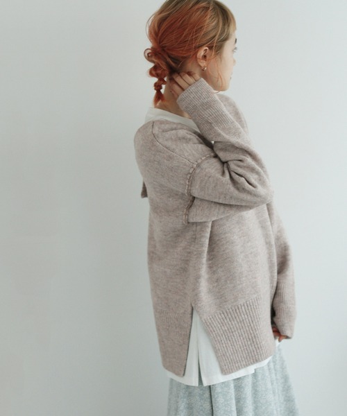 Crisp（クリスプ）の「バックベルトニット（ニット/セーター・レディース・グレイッシュベージュ/ピンク・FREE）」の10枚目の写真