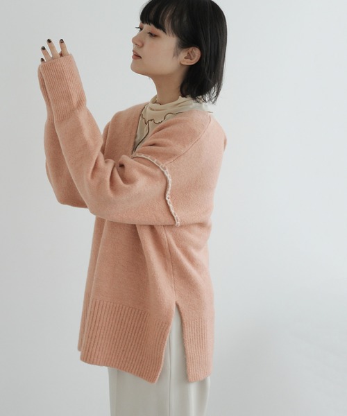 Crisp（クリスプ）の「バックベルトニット（ニット/セーター・レディース・グレイッシュベージュ/ピンク・FREE）」の18枚目の写真