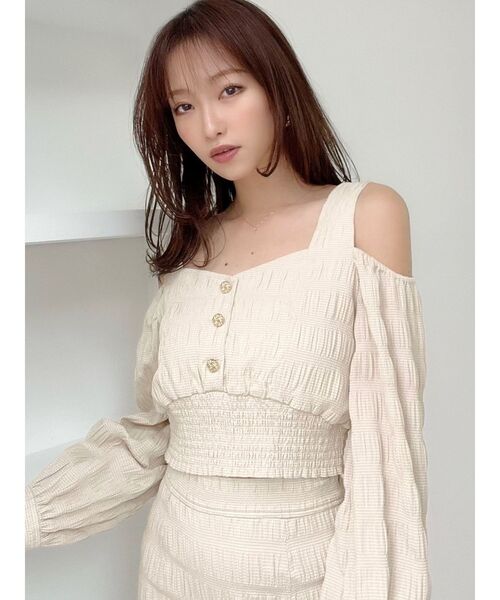 RESEXXY（リゼクシー）の「ギンガムチェッククロップドブラウス【セットアップ着用可能】（シャツ/ブラウス・レディース・ホワイト/ブラック/ベージュ・FREE）」の21枚目の写真