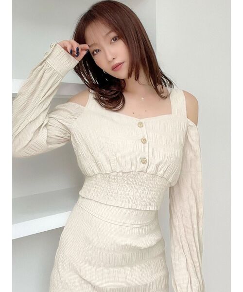 RESEXXY（リゼクシー）の「ギンガムチェッククロップドブラウス【セットアップ着用可能】（シャツ/ブラウス・レディース・ホワイト/ブラック/ベージュ・FREE）」の5枚目の写真