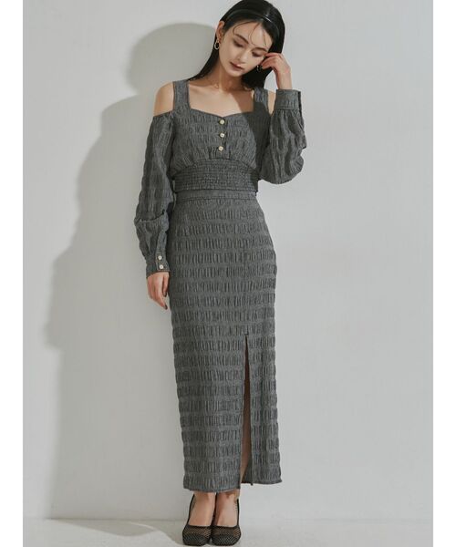 RESEXXY（リゼクシー）の「ギンガムチェッククロップドブラウス【セットアップ着用可能】（シャツ/ブラウス・レディース・ホワイト/ブラック/ベージュ・FREE）」の22枚目の写真