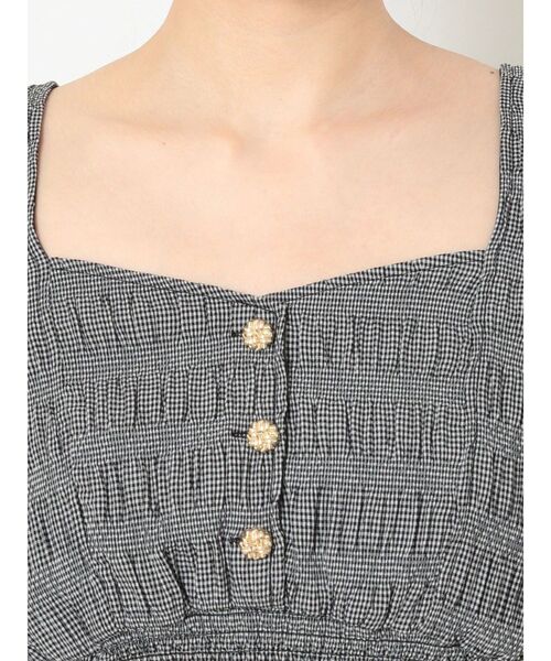 RESEXXY（リゼクシー）の「ギンガムチェッククロップドブラウス【セットアップ着用可能】（シャツ/ブラウス・レディース・ホワイト/ブラック/ベージュ・FREE）」の11枚目の写真