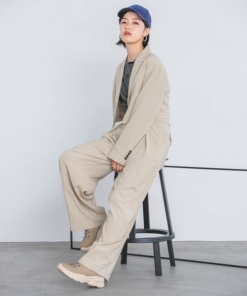 JEANASIS(ジーナシス)の「ベルトツキタックワイドパンツ【SET UP対応】/185446(その他パンツ・レディース・グレー/チャコールグレー/ベージュ・FREE)」の18枚目の写真