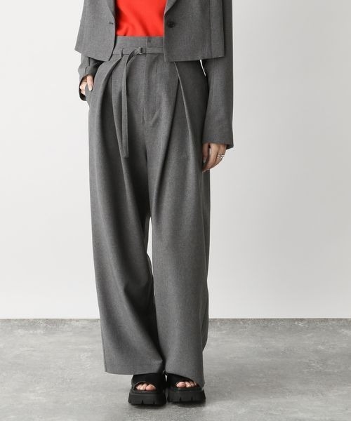 JEANASIS(ジーナシス)の「ベルトツキタックワイドパンツ【SET UP対応】/185446(その他パンツ・レディース・グレー/チャコールグレー/ベージュ・FREE)」の20枚目の写真