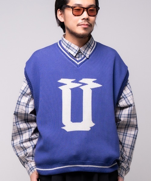 mcg3202-u logo knit vest ニットベスト