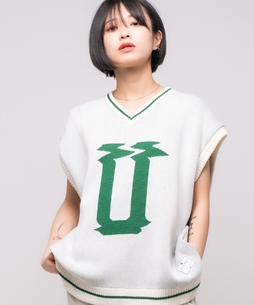 mcg3202-u logo knit vest ニットベスト