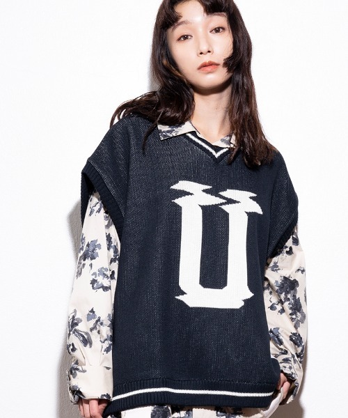 mcg3202-u logo knit vest ニットベスト