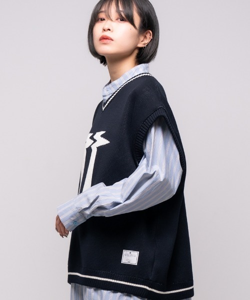 mcg3202-u logo knit vest ニットベスト