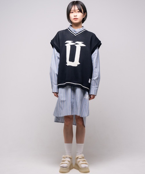 mcg3202-u logo knit vest ニットベスト