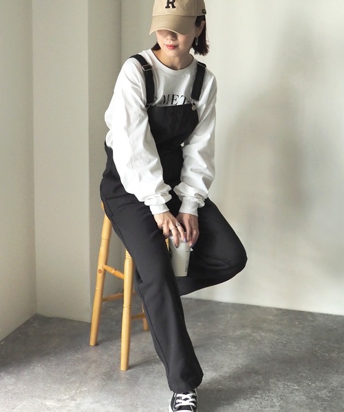 Riberry（リベリー）の「ツイルサロペット（サロペット/オーバーオール・レディース・ブラック/ベージュ/オフホワイト・MEDIUM）」の4枚目の写真